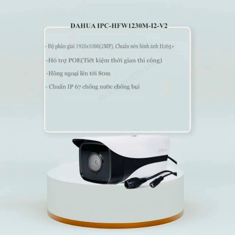 Camera IP Poe 1230 M-I2 Dahua (hồng ngoại 80m) [Siêu Rẻ]