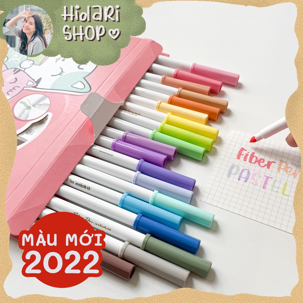Bộ 20 màu bút fiber pen pastel thiên long colokit trang trí sổ - hidari - ảnh sản phẩm 1