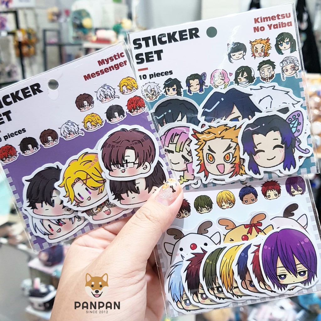 Sticker Set Nhiều Series 2 (10 HÌNH DÁN) - Kuroko Basket, Mystic Messenger, Thanh Gươm Diệt Quỷ, Hakiyuu