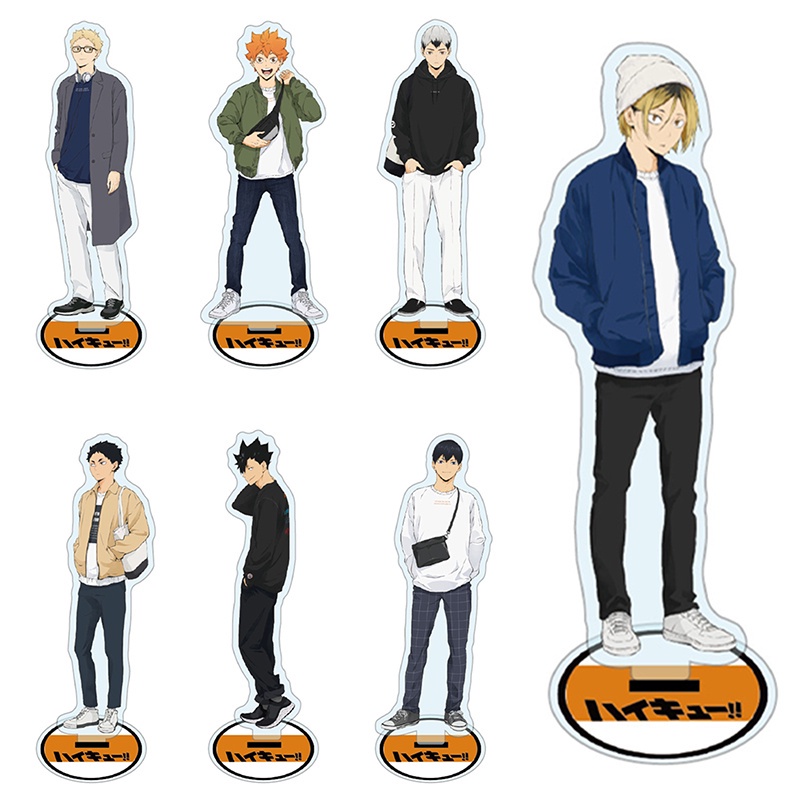 Mô hình nhân vật anime Haikyuu Hinata Shoyo Tobio Kageyama có giá đỡ bằng acrylic
