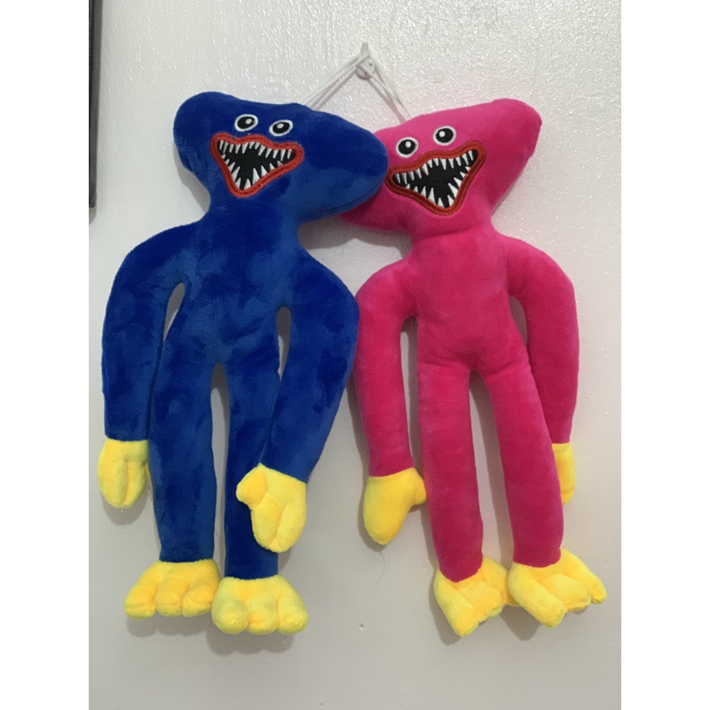 HuggyWuggy Poppy Playtime móc treo búp bê đồ chơi nhồi bông cao cấp Size 37cm 2 màu hồng + xanh