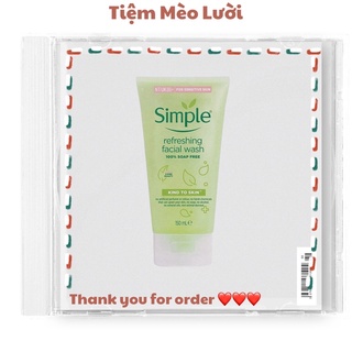 Sữa Rửa Mặt Dạng Gel Simple Kind To Skin Refreshing Facial Wash Gel