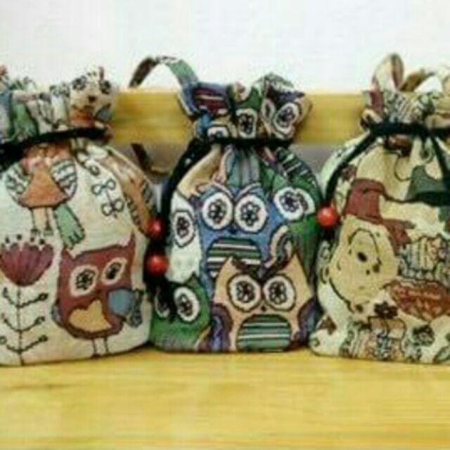 Túi chéo rút dây thổ cẩm baby 2 trong 1  đựng chìa khóa và điện thoại, sóc con  - tui cheo TCTL0088