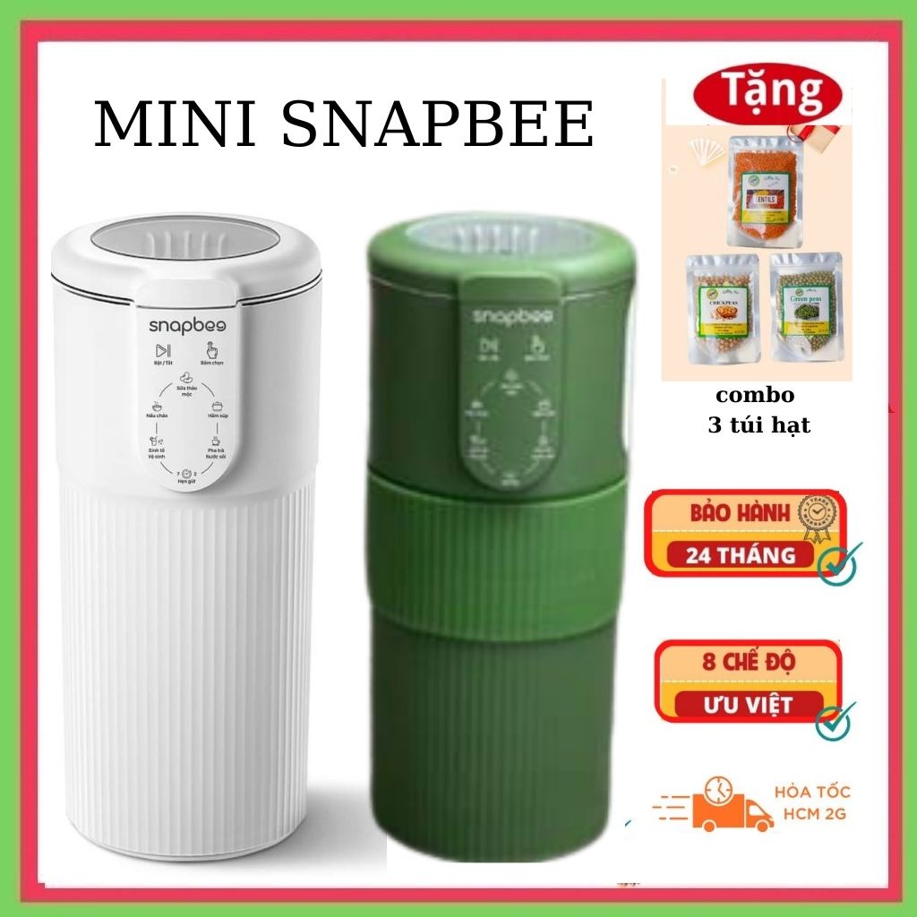 [CHÍNH HÃNG] Máy Làm Sữa Hạt Mini Đa Năng Snapbee - Xay sinh tố, nấu cháo, nấu soup