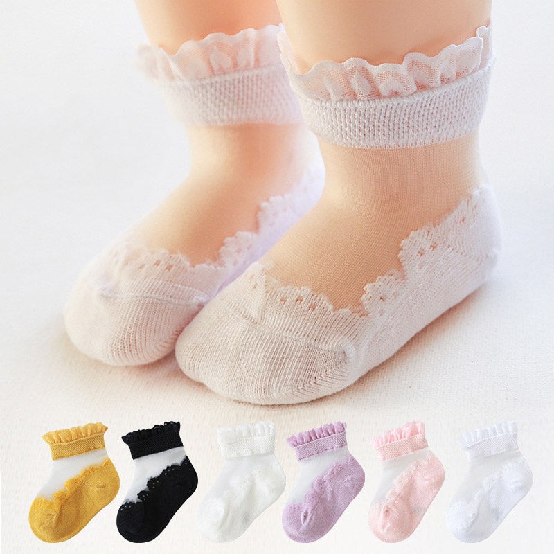 Vớ ren lưới thoáng khí xinh xắn dễ thương cho bé gái 1-3 tuổi