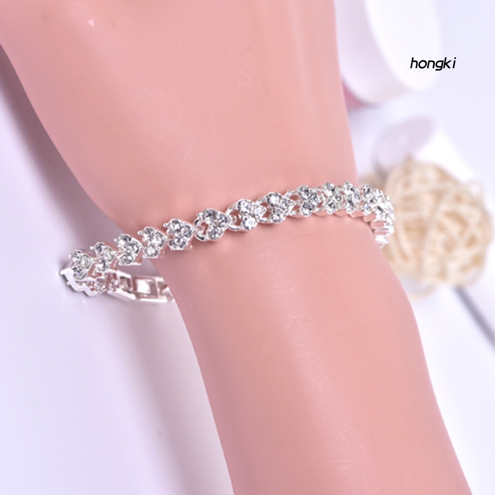 Vòng đeo tay đính kim cương giả lấp lánh thời trang cho nữ tùy chọn màu sắc