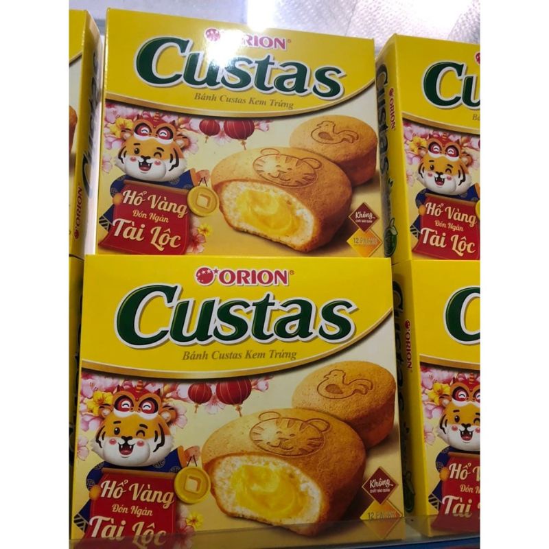 Bánh CUSTAS 2 vị KEM TRỨNG và KEM CỐM thương hiệu ORION