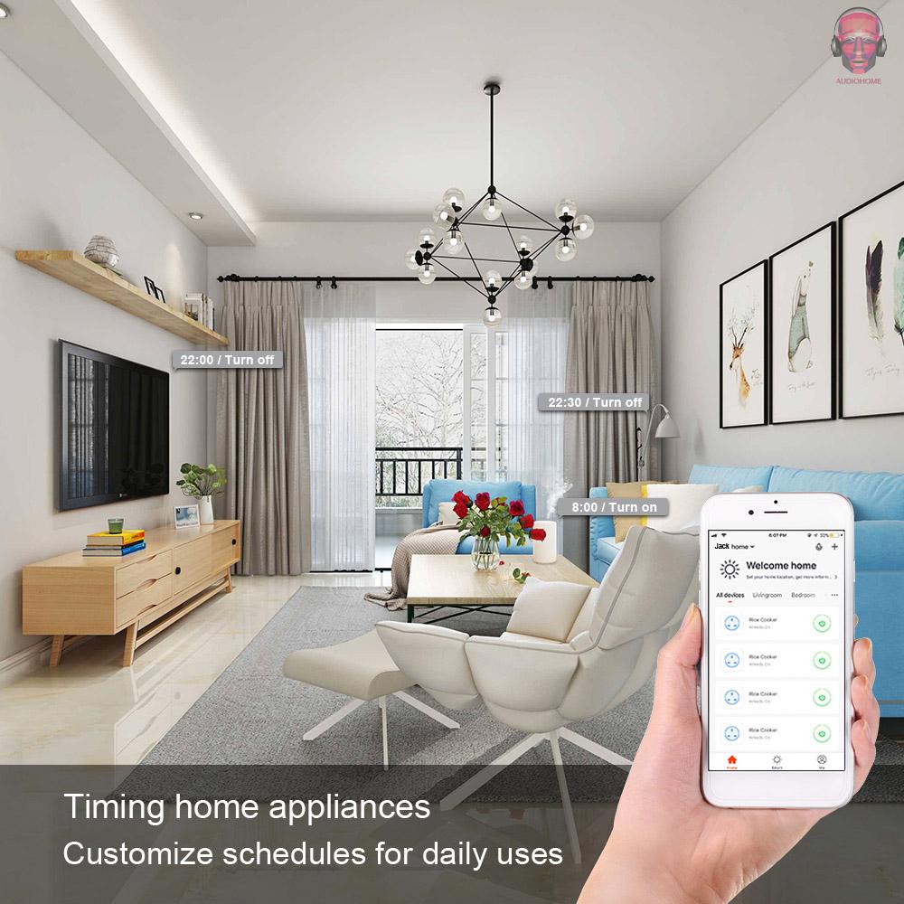 AUDI  BSD29 10A WiFi Smart Socket UK Plug Smart Life APP Remote Control Voice Control Compatible with Amazon Alexa & Google Assistant IFTTT Timing Electricity Statistics Function