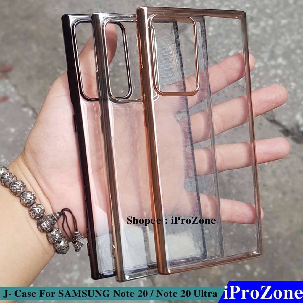 Ốp dẻo trong viền mầu Cho Samsung Note 20 , Note 20 Ultra chính hãng J-Case chống ố vàng , Chống sốc cao cấp