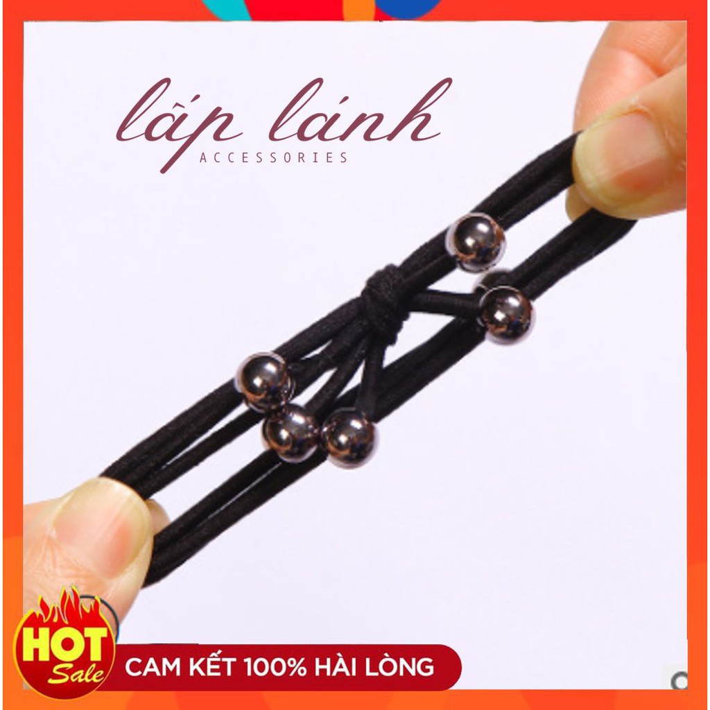 [Có sẵn] CỘT TÓC DÂY CỘT HẠT NGỌC BI ĐEN ĐƠN GIẢN TINH TẾ PHONG CÁCH THỜI TRANG DỄ THƯƠNG