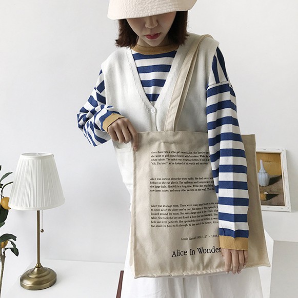 [HOT NHẤT SHOPEE] Túi vải tote đựng đồ canvas đeo chéo nhiều mẫu phong cách Hàn Quốc cao cấp | BigBuy360 - bigbuy360.vn