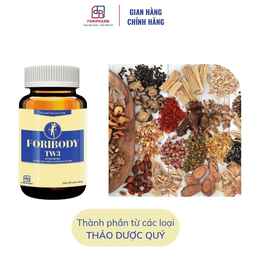 FORIBODY TW3 - Hỗ trợ giảm béo và tăng cường chuyển hóa chất béo - Hộp 30 viên - Dược phẩm Trung Ương 3