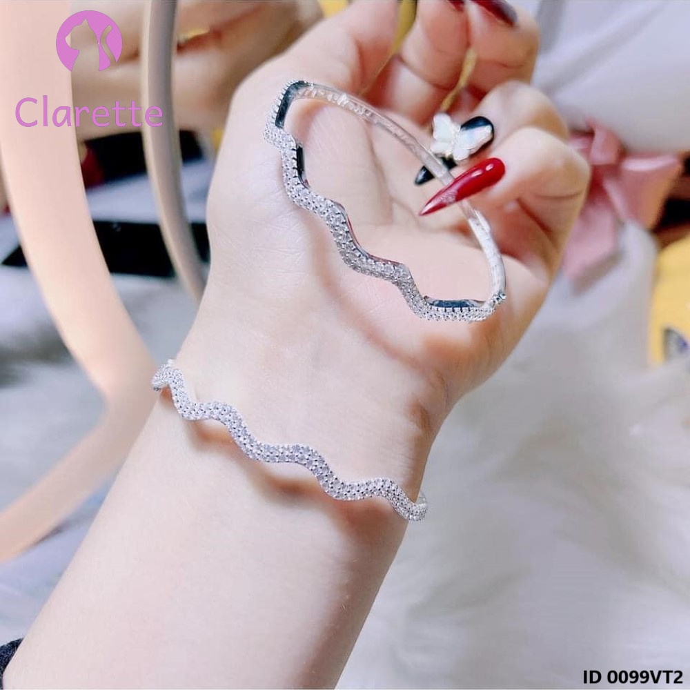 Vòng tay bạc hình sóng Clarette 0099VT