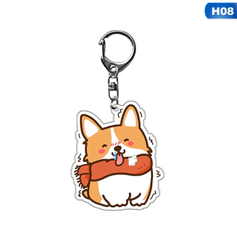 Móc khóa hai mặt hình cún hoạt hình dễ thương