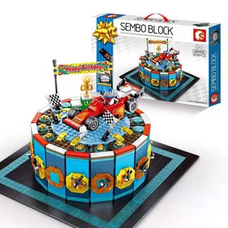 (CÓ SẴN) Lắp ghép Mô hình  sembo 601402 mô hình bánh chúc mừng sinh nhật cho bé trai BIRTHDAY CAKE