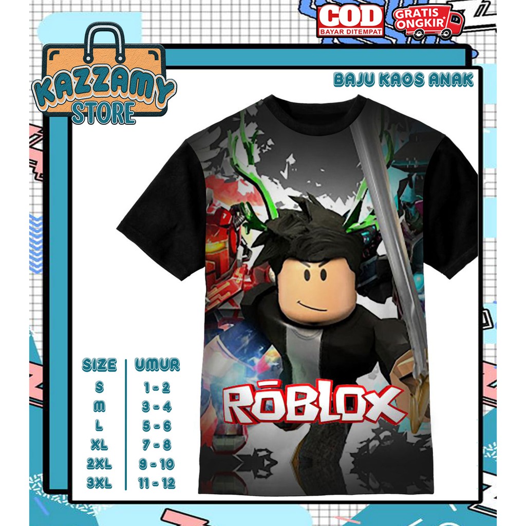 Áo Thun In Hình Roblox Center Man 3D Cho Bé