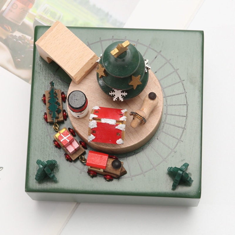 Hộp nhạc tạo hình đoàn tàu hỏa phong cách Giáng sinh độc đáo