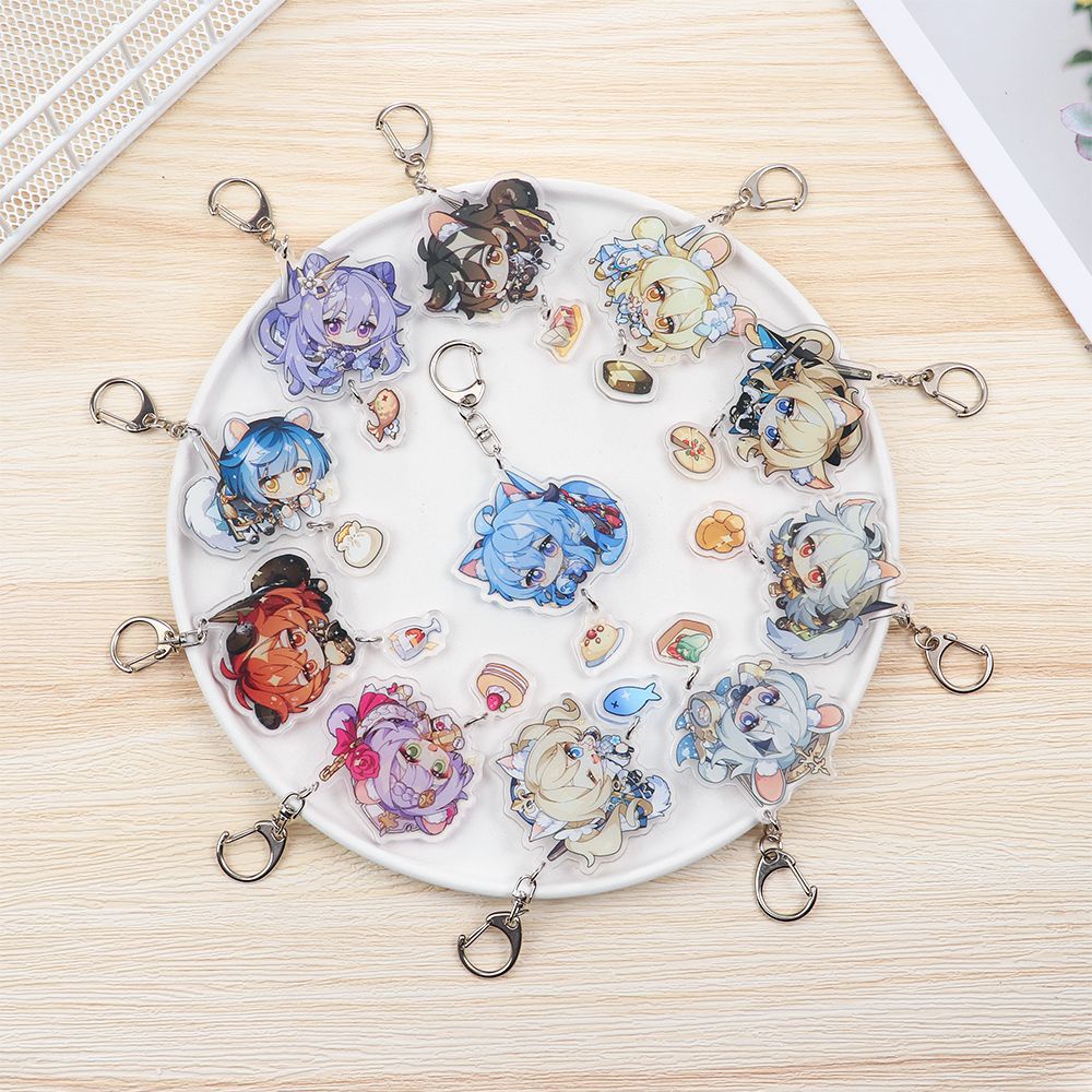 Móc Khóa Bằng Acrylic Họa Tiết Hoạt Hình Genshin Dễ Thương Dùng Làm Móc Khóa