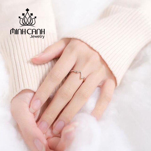 Nhẫn Bạc Nhịp Tim Dáng Hở Freesize - Minh Canh Jewelry