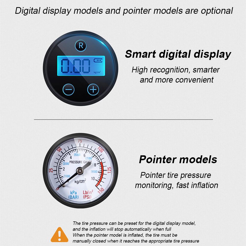 Bơm Hơi Lốp Xe Hơi / Xe Máy / Xe Đạp Không Dây Có Đồng Hồ Đo Áp Suất Kỹ Thuật Số Bơm  cầm tay đa năng  Bicycle Pump