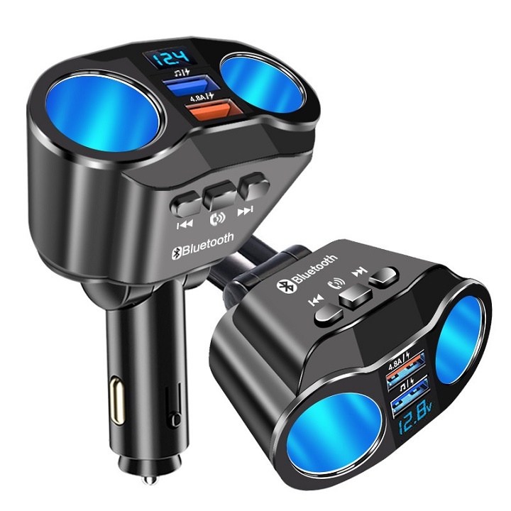 Tẩu Sạc 2 Cổng USB Tích Hợp Máy Nghe Nhạc Mp3 Bluetooth 5.0 FM Rảnh Tay Chuyên Dụng Cho Xe Hơi