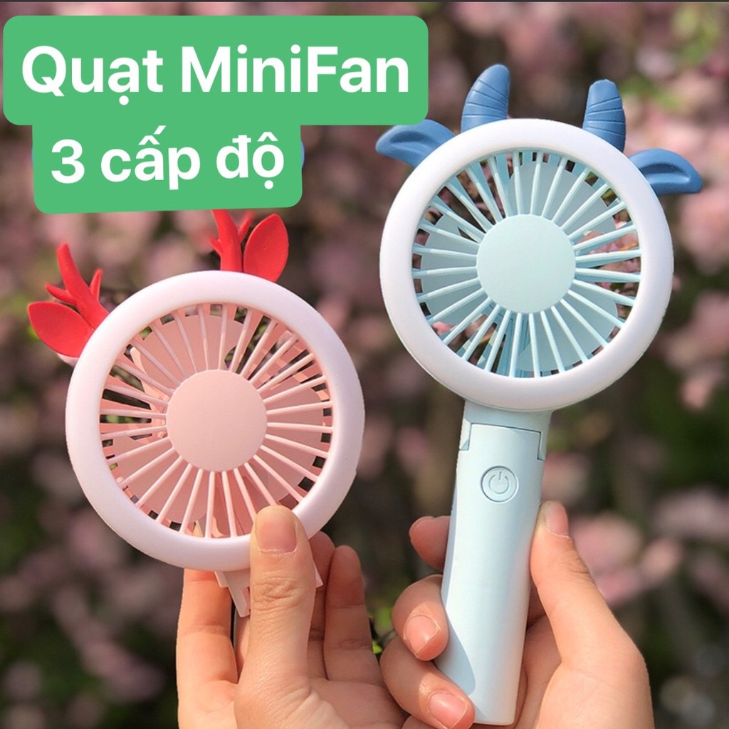 Quạt Mini XFan Có Pin Sạc Cầm Tay Tuỳ Chỉnh 3 Cấp Độ Siêu Mát (Hàng có sẵn)