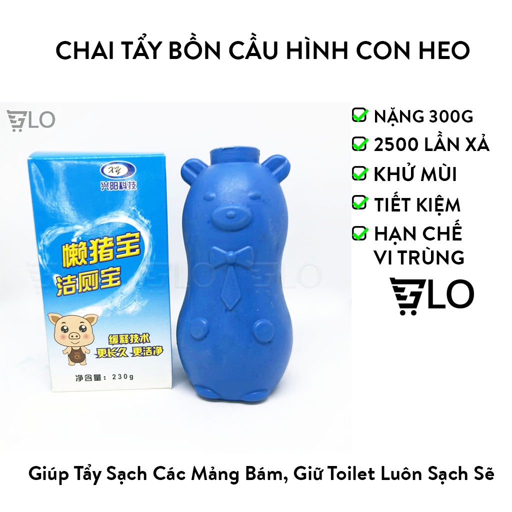 Chai Tẩy Bồn Cầu Loại Mới Hình Con Heo - 1 Chai Thay Thế Cho 40 Viên Tẩy