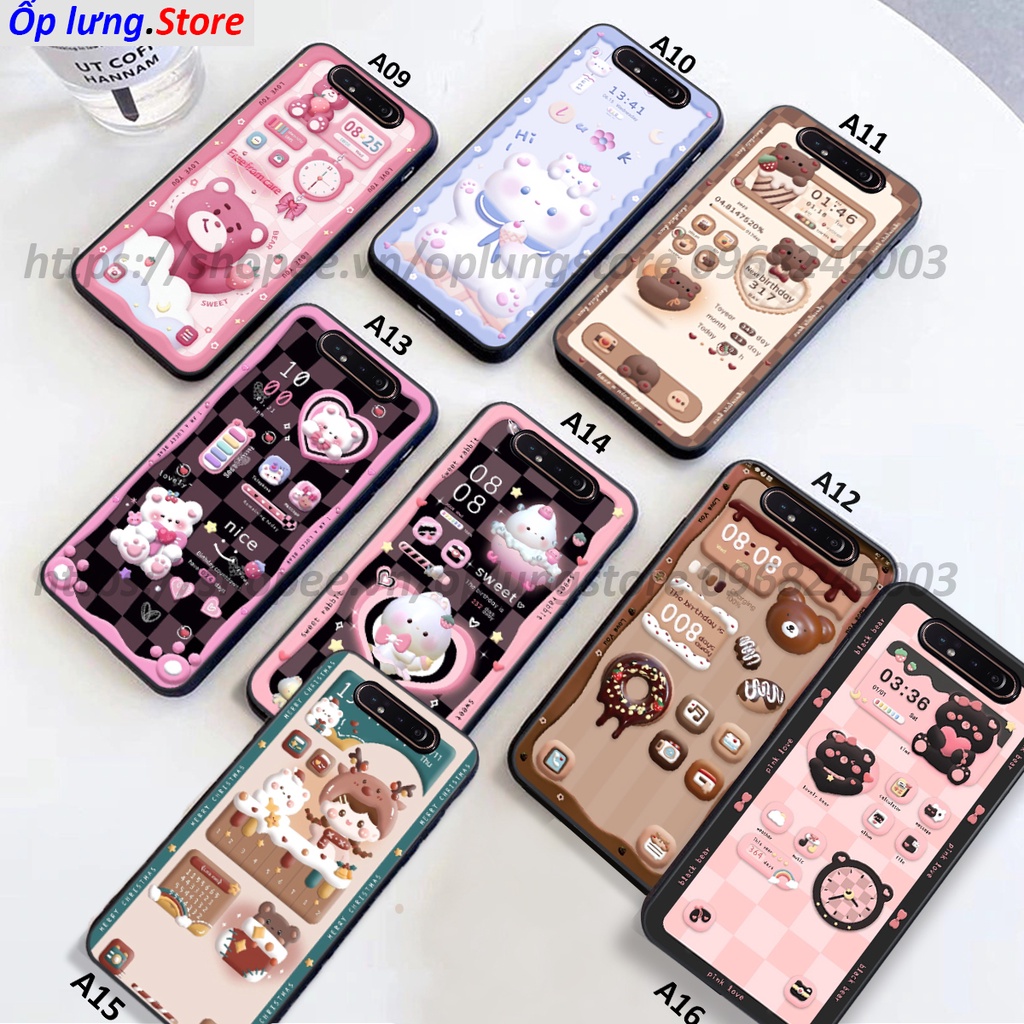 Ốp lưng samsung A80 in hình 3D gấu,thỏ cute dễ thương.