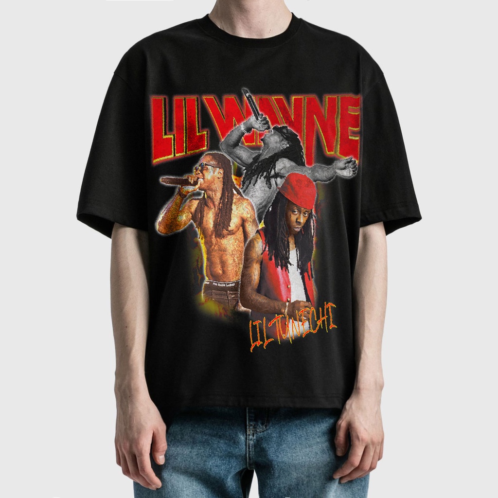 BLANK | Áo Thun LIL WAYNE Tay Lỡ Unisex - Đen/Trắng Cổ Tròn