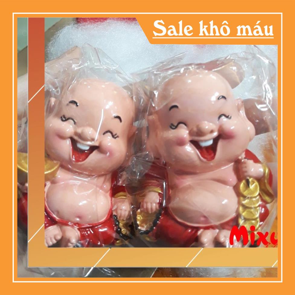 Bộ Ngũ Phúc 6cm kèm tượng Di Lặc và chân đế Như Ý Cát Tường