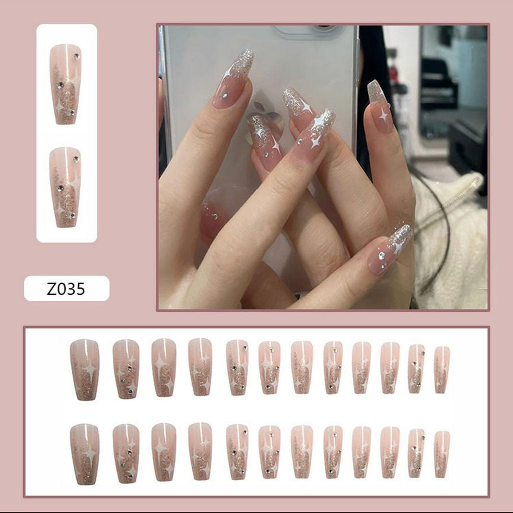 Bộ 24 Móng Tay Giả Thời Trang Có Thể Tháo Rời Cho Nữ