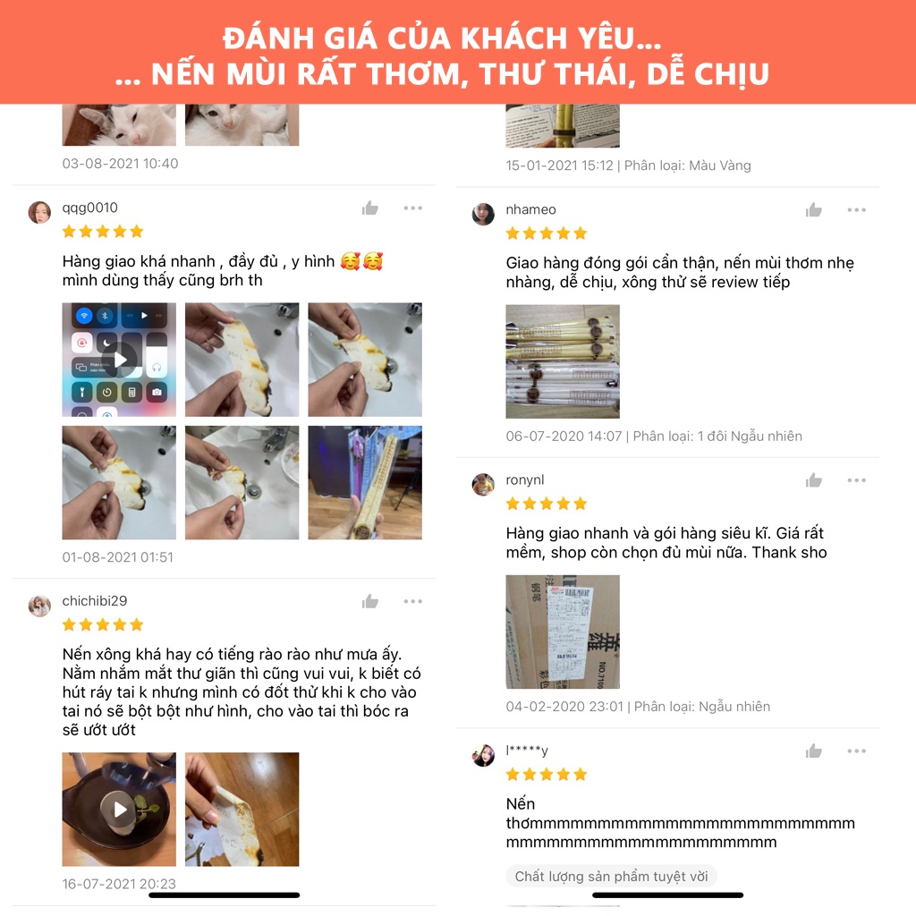 Nến Xông Tai Thảo Dược Spa Đông Y (1 Cặp) - Mùi Thơm, Thư Giãn, Sảng Khoái Tinh Thần Sau Xông Thẩm Mỹ Huyền Trang