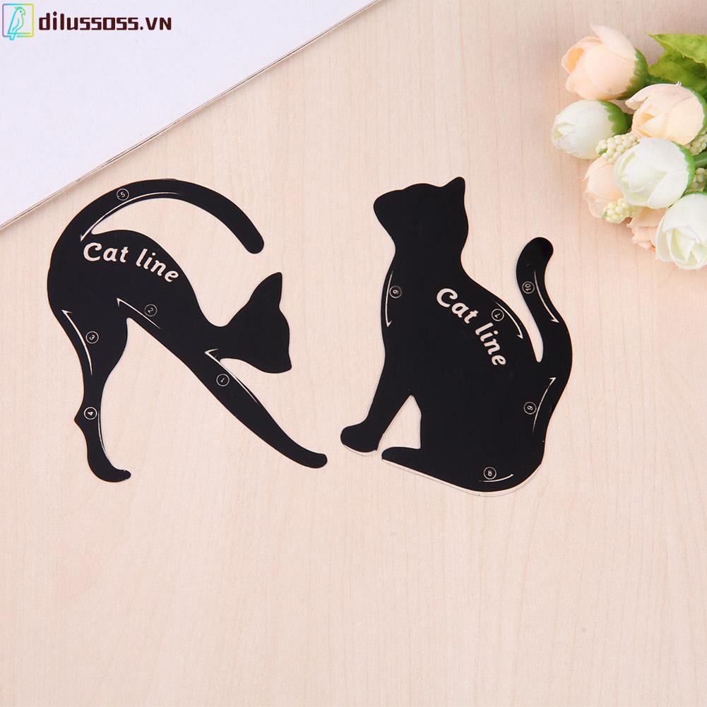 (Hàng Mới Về) Set 2 Khuôn Kẻ Mắt Hình Mèo Dễ Thương