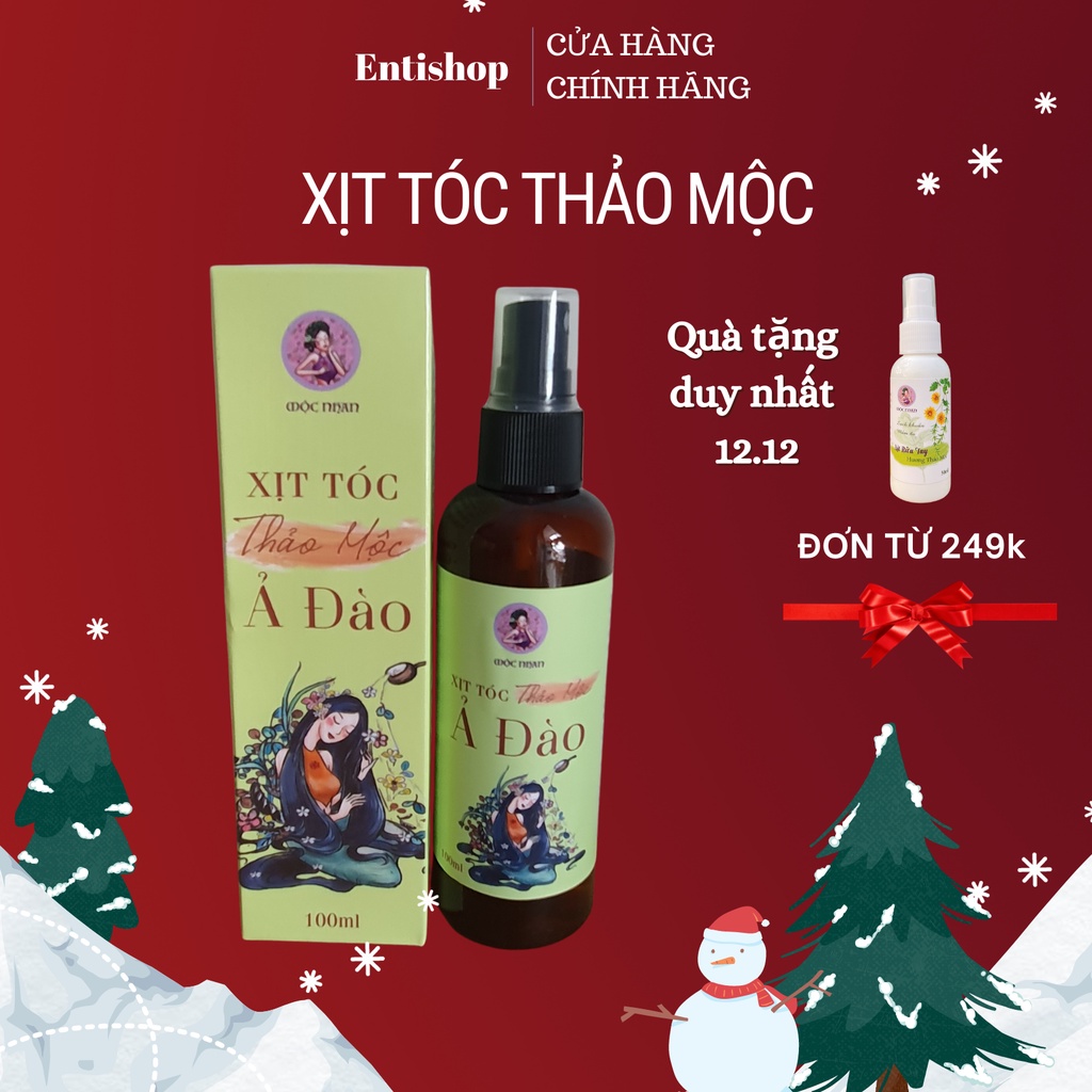 Xịt mọc tóc Thảo mộc Ả Đào - Tinh dầu Bưởi rừng và Hương Nhu kích tóc mọc nhanh, mềm mại MỘC NHAN 100ml