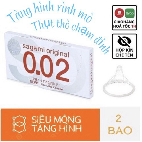 BAO CAO SU SAGAMI ORIGINAL HÀNG NHẬT BẢN CHÍNH HÃNG - HỘP 02 CÁI - SIÊU SIÊU MỎNG TẠO CẢM GIÁC CHÂN THỰC NHẤT