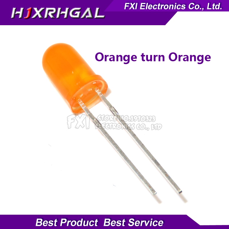 Bộ 100 Đèn led 5mm Ánh Sáng Cam Mới