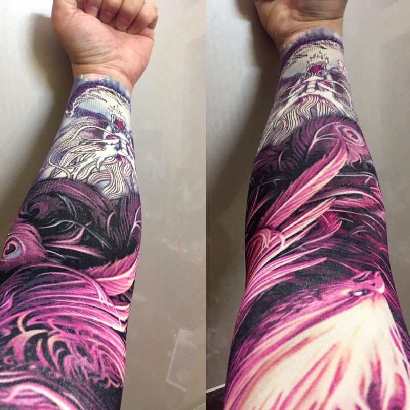 Găng bao tay Hình Xăm 3D Tattoo nghệ thuật cho Nam và Nữ dài chống nắng chống tia UV phong cách thời trang