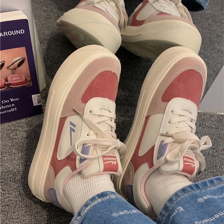 Giày Thể Thao Trắng Mũi To Phong Cách Hàn Quốc Dễ Phối Đồ Thời Trang Mùa Xuân Cho Học Sinh