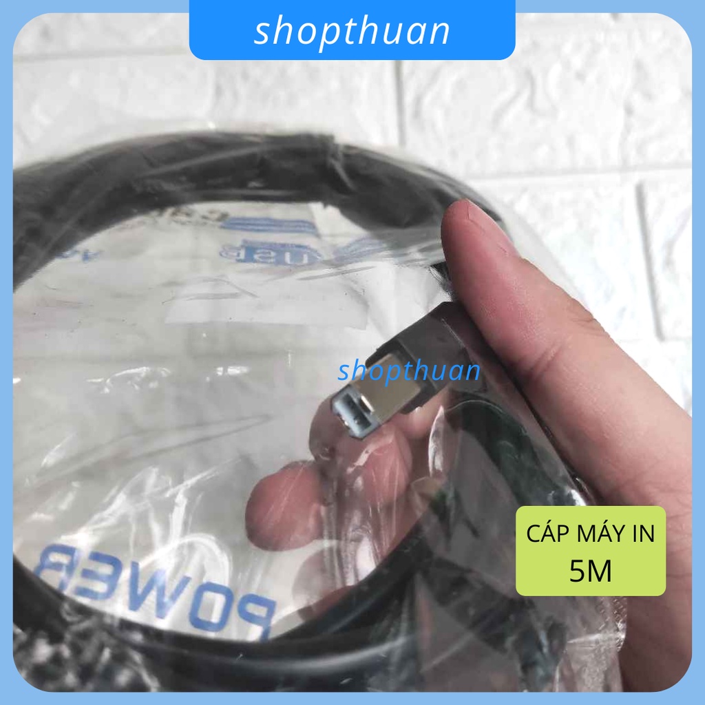 Cáp máy In dài 5m - 1 Đầu USB , 1 Đầu Cổng Máy In