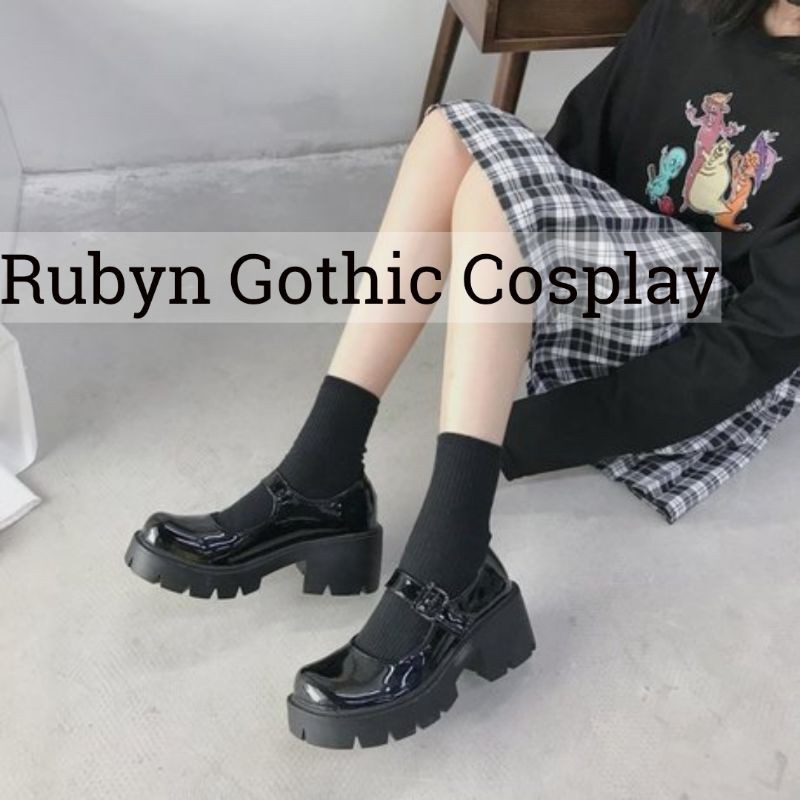 [CÓ SẴN]  Giày Lolita Oxford đế cao cosplay học sinh Nhật Bản ( BÓNG VÀ NHÁM )