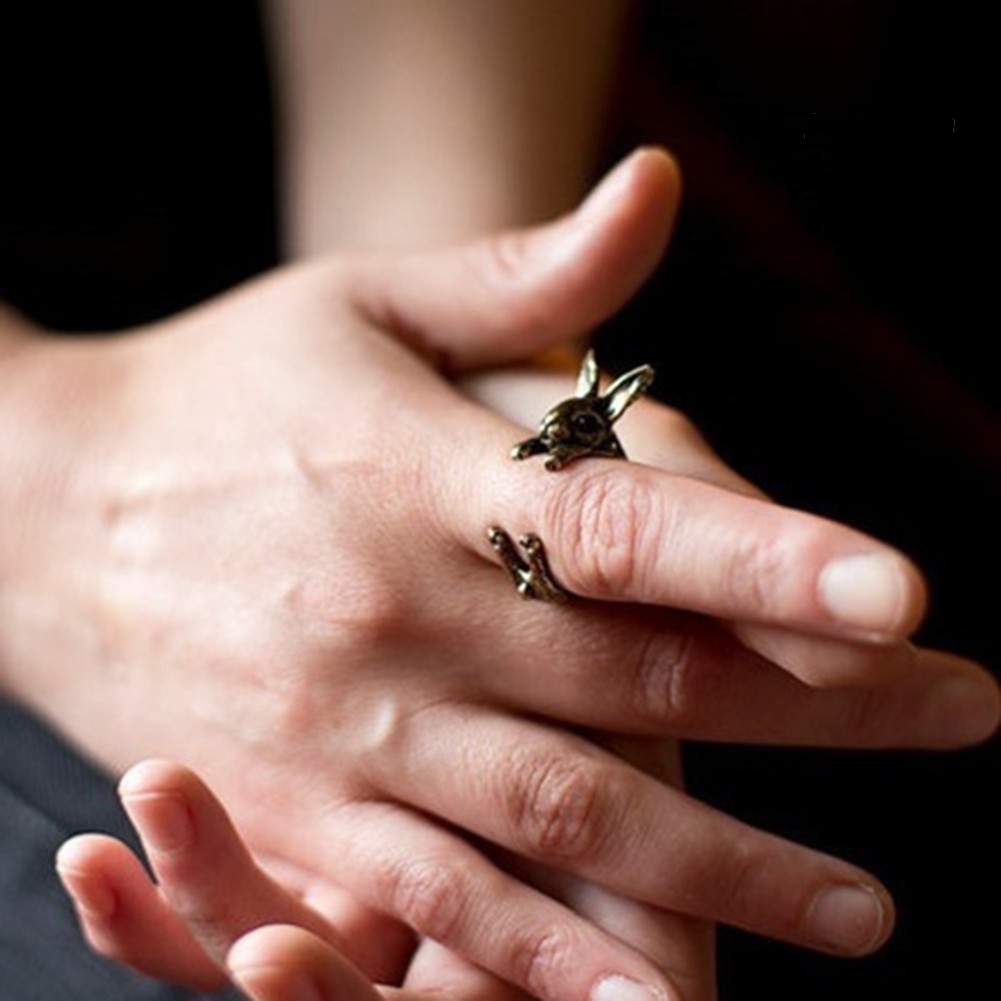 Nhẫn hình thỏ bằng hợp kim xinh xắn cho nữ