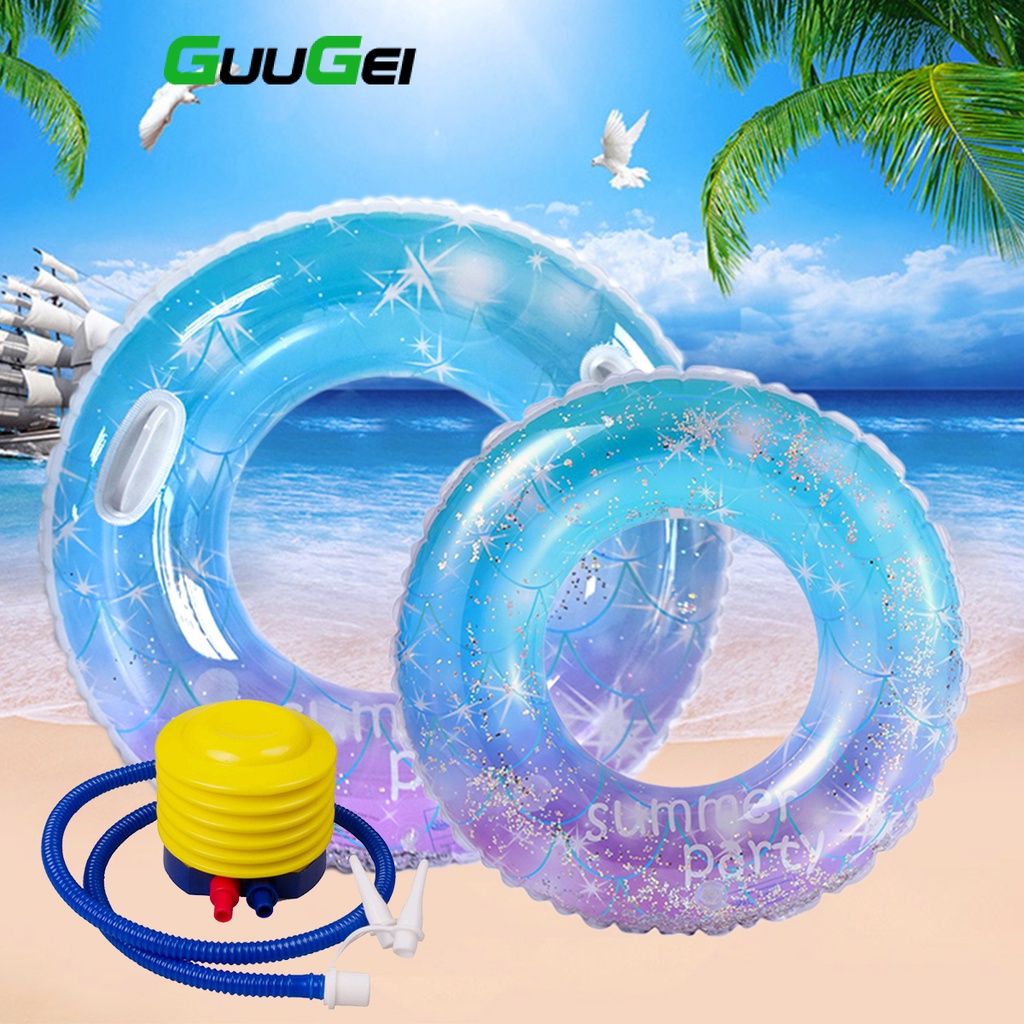 Phao bơi tròn GUUGEI họa tiết bầu trời sao màu sắc gradient dành cho người lớn và trẻ em
