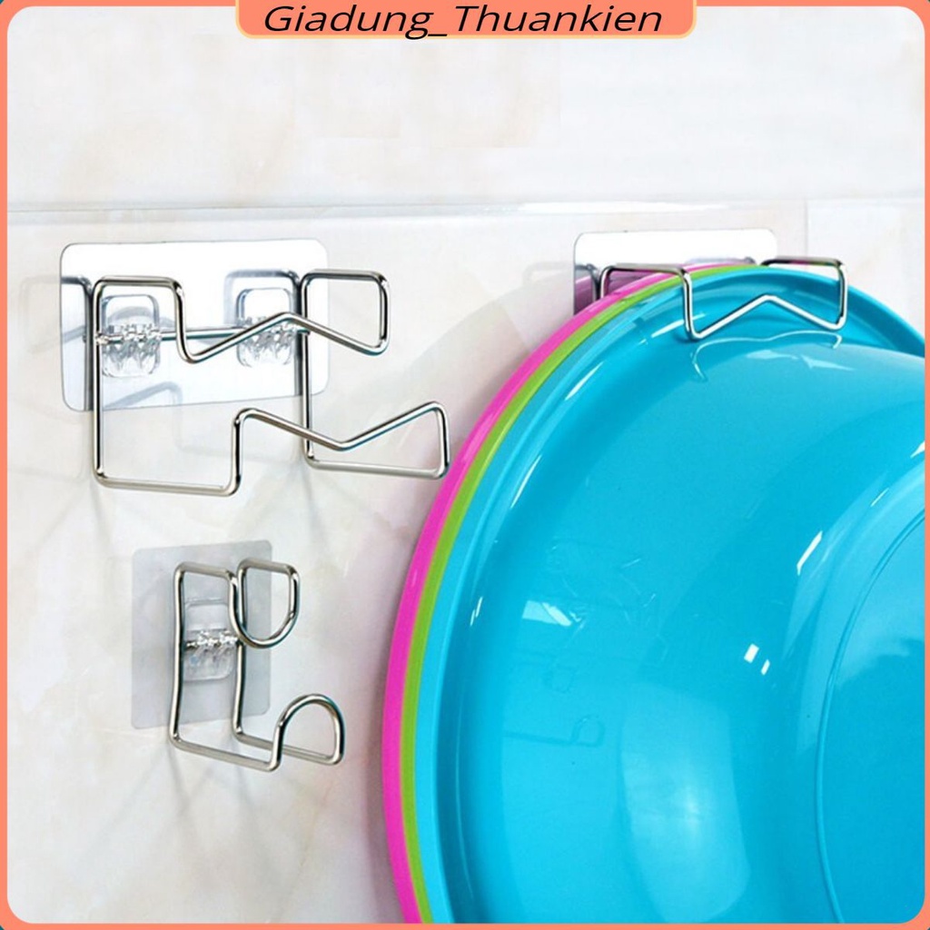 MÓC Dán Tường, Kệ/Giá/Móc Treo Thau Chậu, Đồ, Khăn Dán Tường Nhà Tắm Siêu Dính Chịu Lực Tới 10kg Bằng INOX Đa Năng
