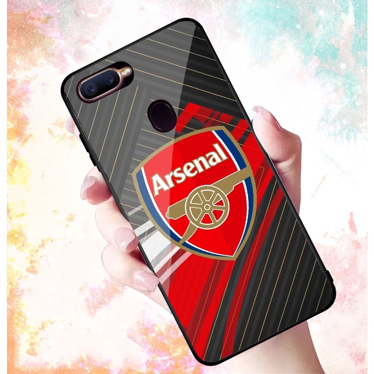 Ốp Lưng OPPO A12/A7/A5s/F9  mặt kính cường lực cao cấp In hình Câu Lạc Bộ Bóng Đá