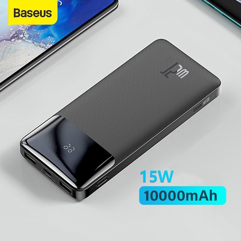 Sạc Dự Phòng Baseus 10000Mah Hỗ Trợ Sạc Nhanh 15W. Tốc Độ Sạc Cực Nhanh, Thiết Kế Cực Đẹp. Bảo Hành 12 Tháng