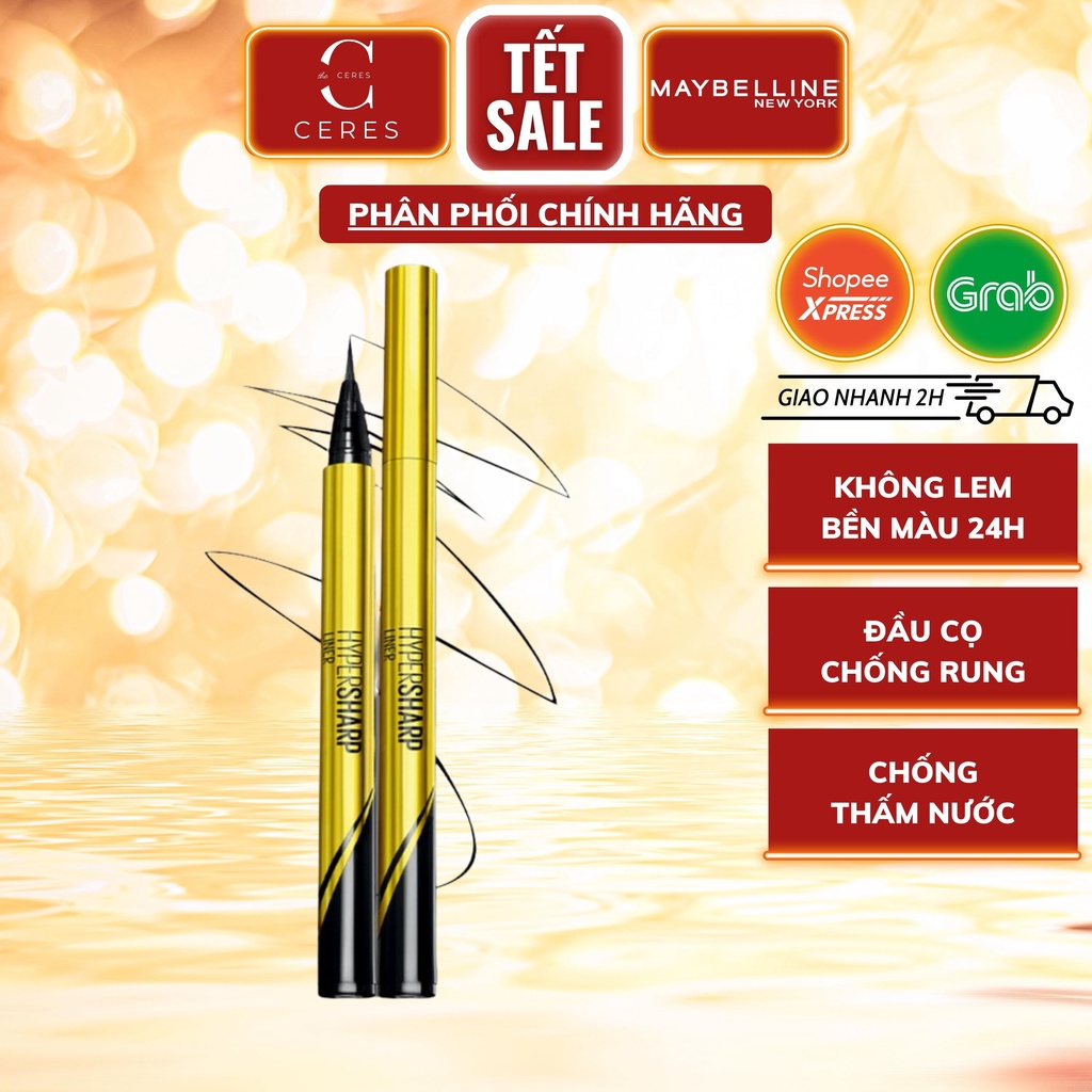 Bút Kẻ Mắt Nước Maybelline Siêu Sắc Mảnh Không Lem, Trôi 0.5g HyperSharp Liner