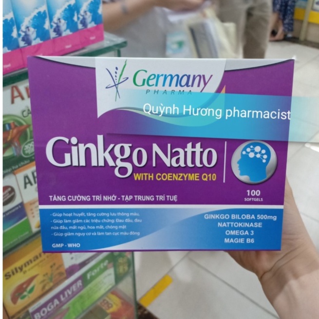 Viên uống GINKGO NATTO With coenzyme Q10 100 viên giúp tăng cường trí nhớ.