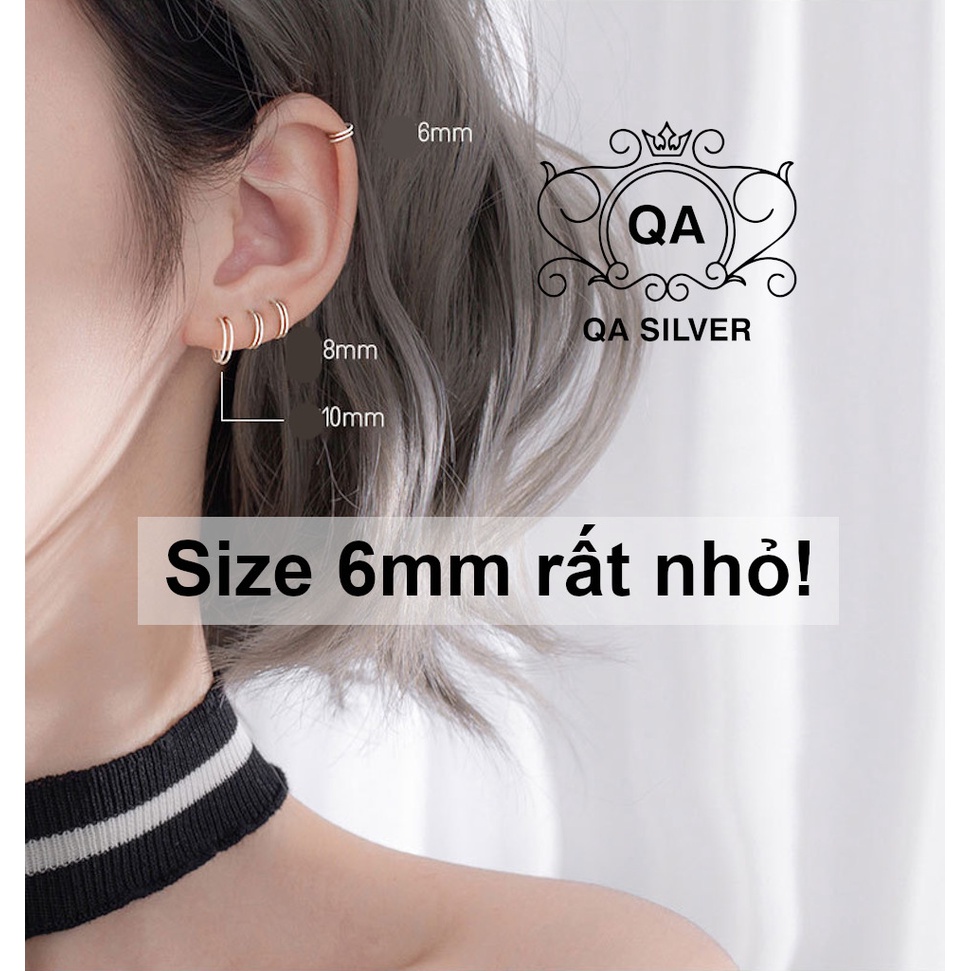 Khuyên tai bạc 925 xoắn lò xo kẹp vành bông nam nữ cuộn tối giản S925 MINIMAL Silver Earrings QA SILVER EA190911