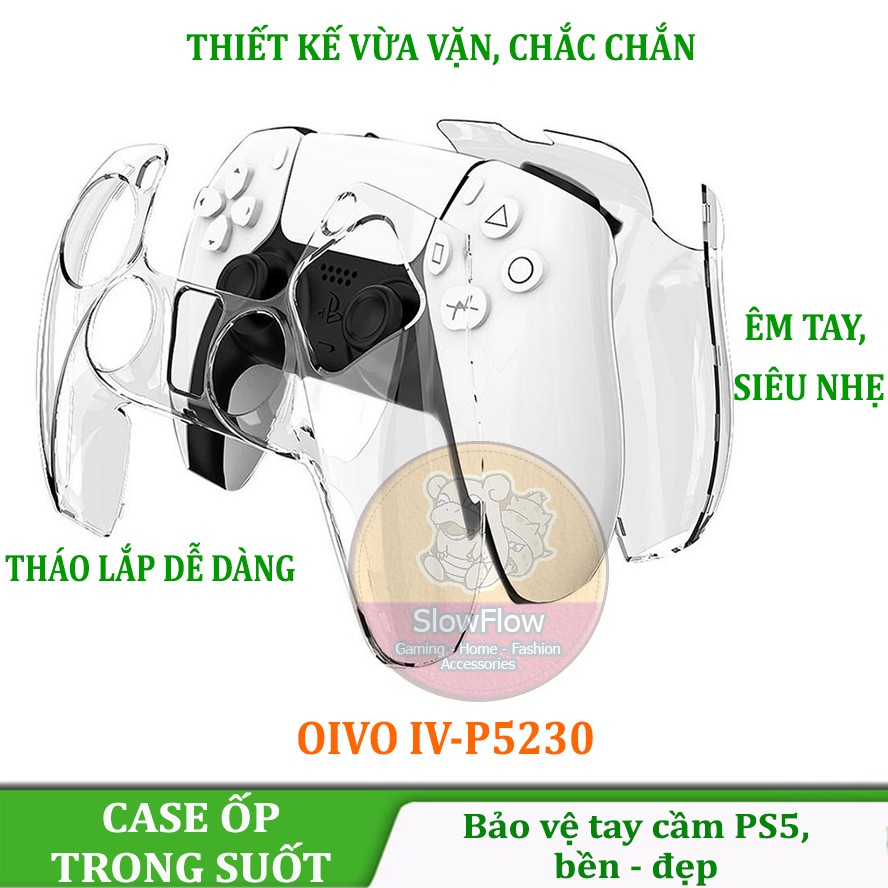 Vỏ Bọc Tay Cầm PS5 Trong Suốt OIVO IV-P5230 - Thiết Kế Vừa Vặn, Chất Liệu Nhựa Cứng Bền Đẹp, Hàng Chính Hãng