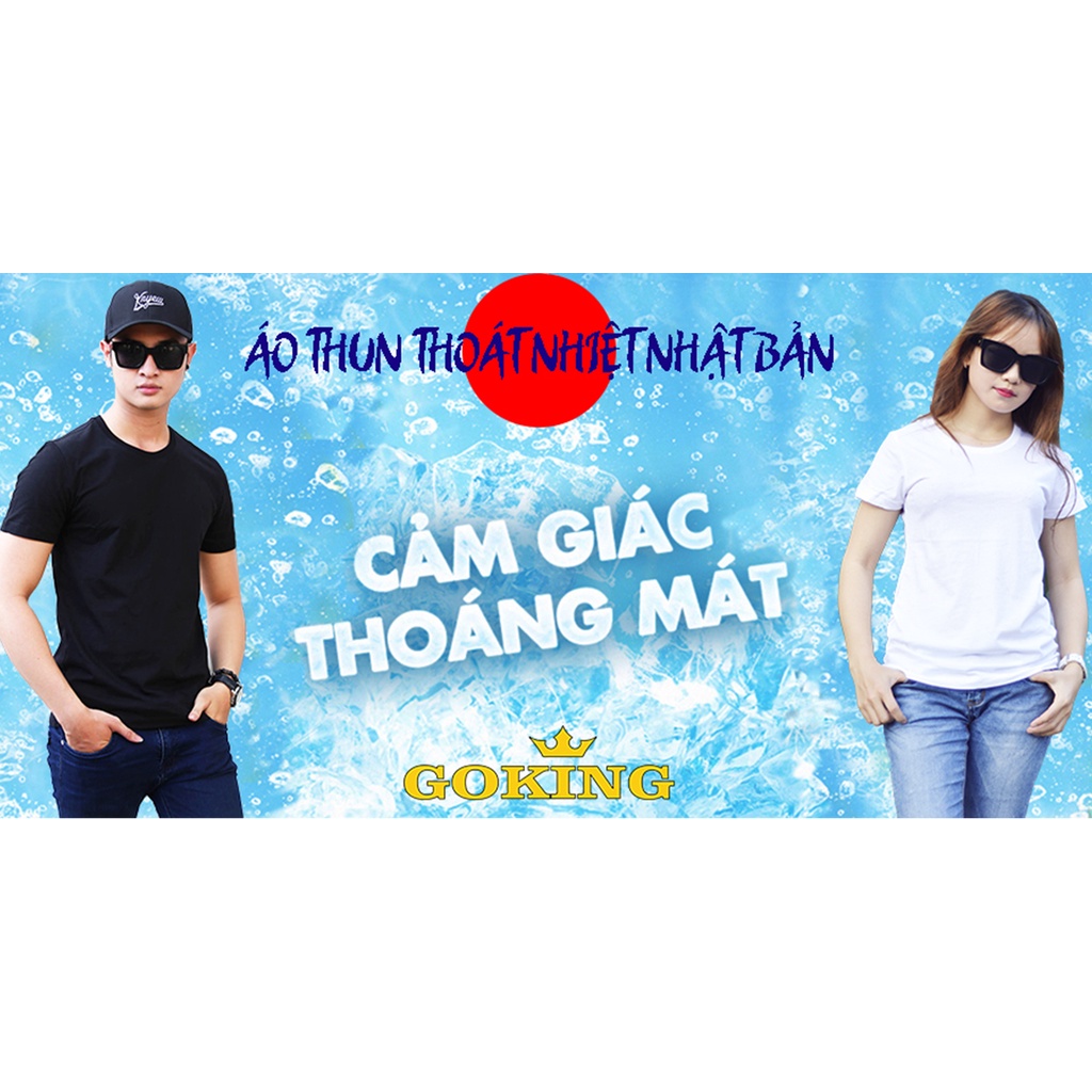 Áo thun nữ thoát nhiệt Nhật Bản GOKING, form ôm đẹp cho nữ, chất liệu 100% cotton thoáng mát, kháng khuẩn, khử mùi